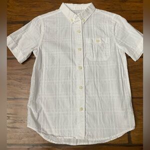 Boys Old Navy White Short-Sleeve Button-Down Shirt Size 6-7